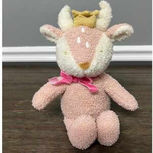 Cloud Island Plush Pink Princess Deer Stuffed Animal Toy Crown